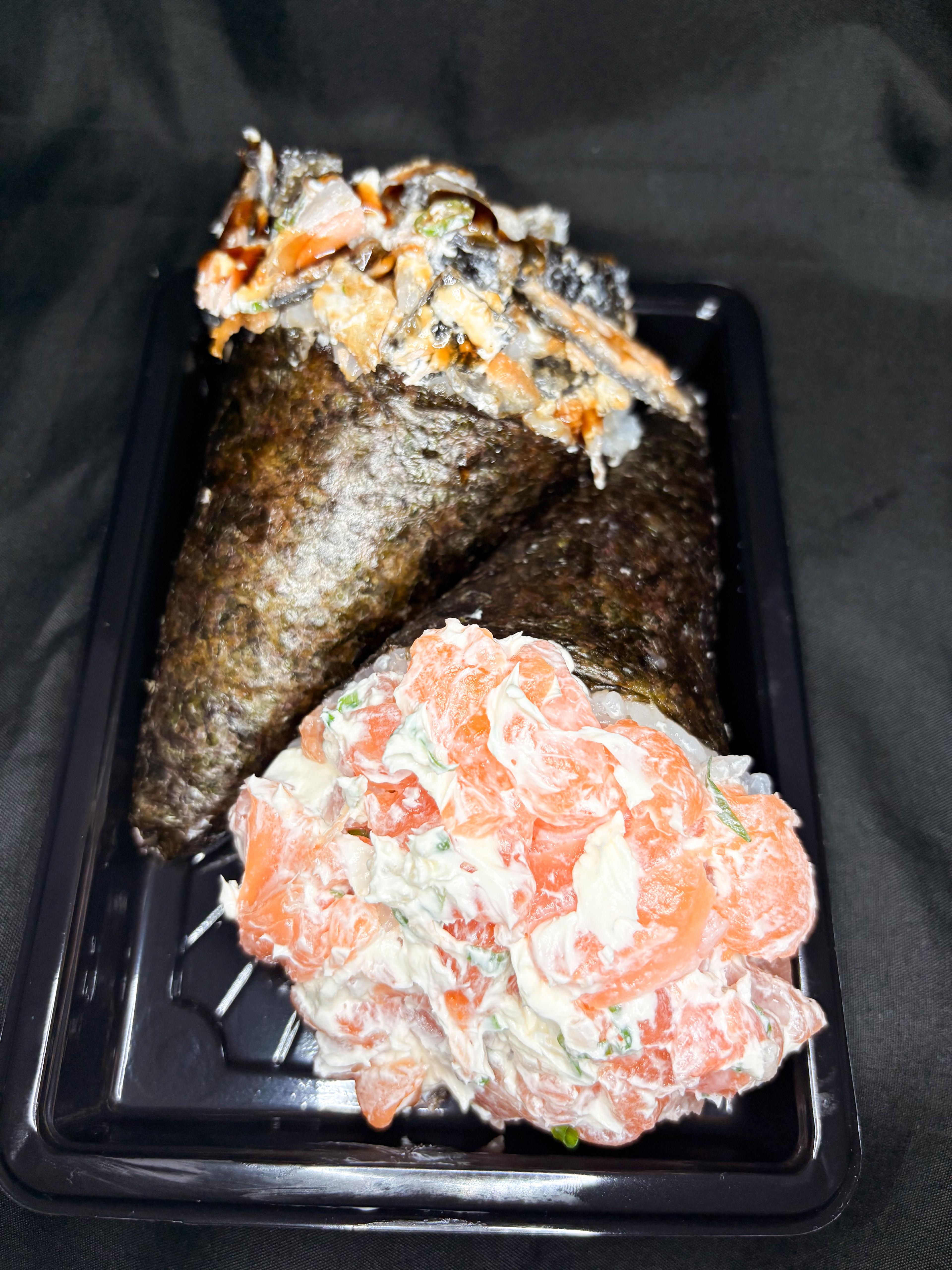 Temaki Salmão Philadélfia + Temaki Skin